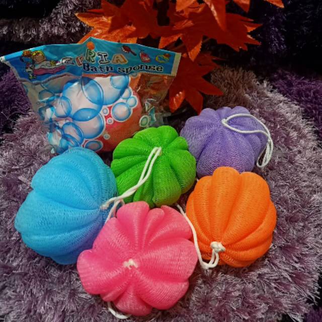 BATH SPONGE LABU / SPONS MANDI LABU / SPON 50 GRAM / SPONS MANDI WARNA