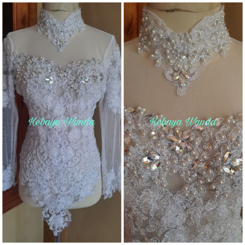 Kebaya Atasan Full Payet / Kebaya Akad / Kebaya Pengantin / Kebaya Pagar Ayu / Kebaya Wisuda