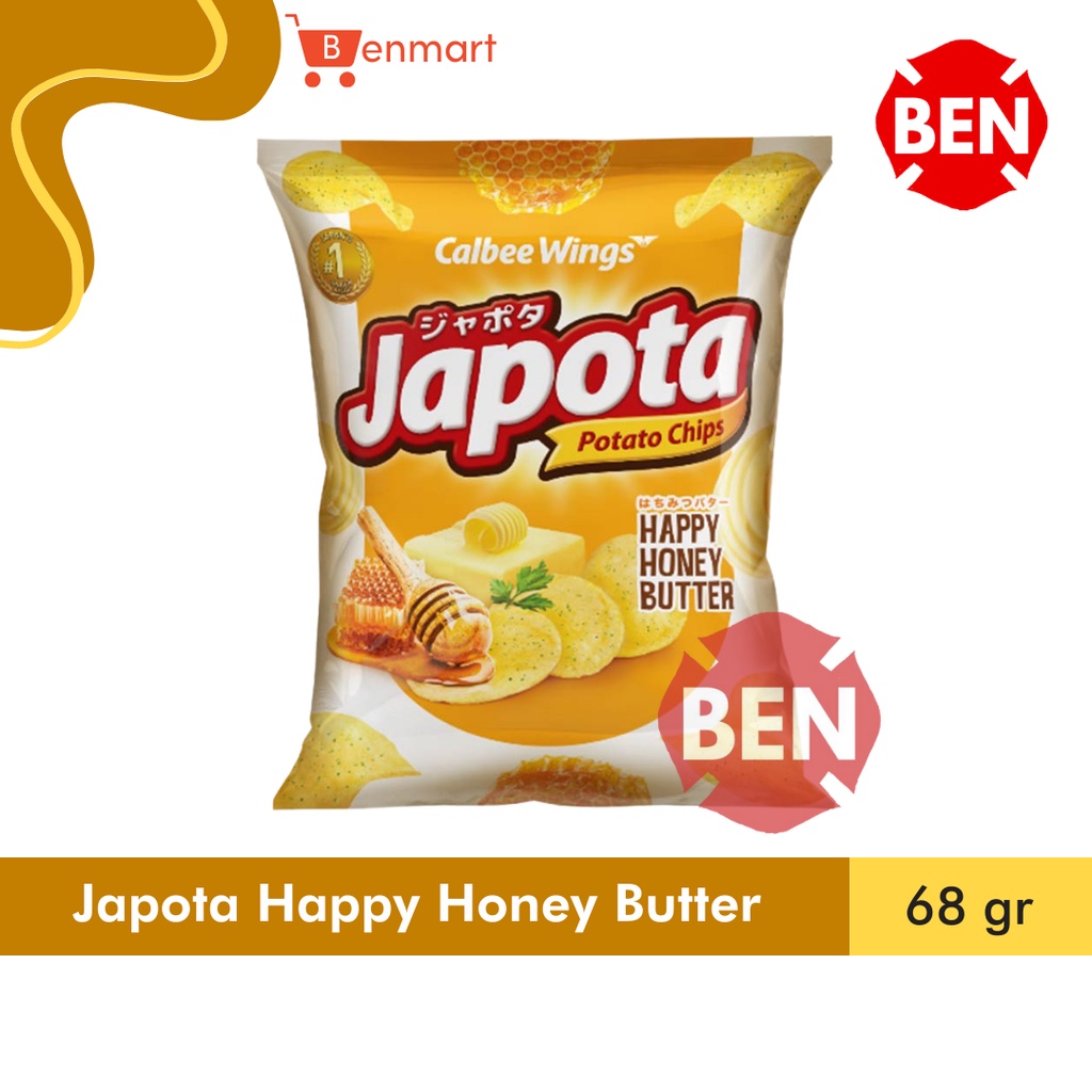 

Japota HAPPY HONEY BUTTER 68g 68gr 68 g gr Potato Chips Madu Mentega