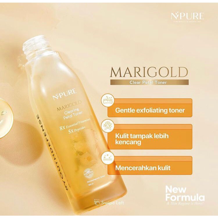 BPOM NPURE Marigold Clearing Petal Toner Anti Aging Face Brightening