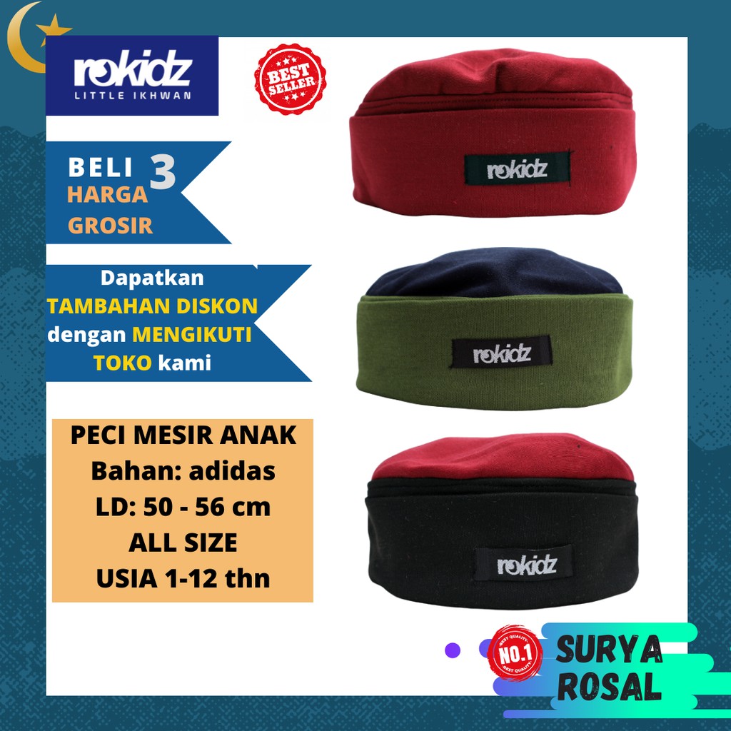 Rokidz Peci Mesir-Peci Mesir Anak-Peci Anak Rosal-Peci Mesir  Rosal-Peci Anak-Kopiah anak by ROSAL