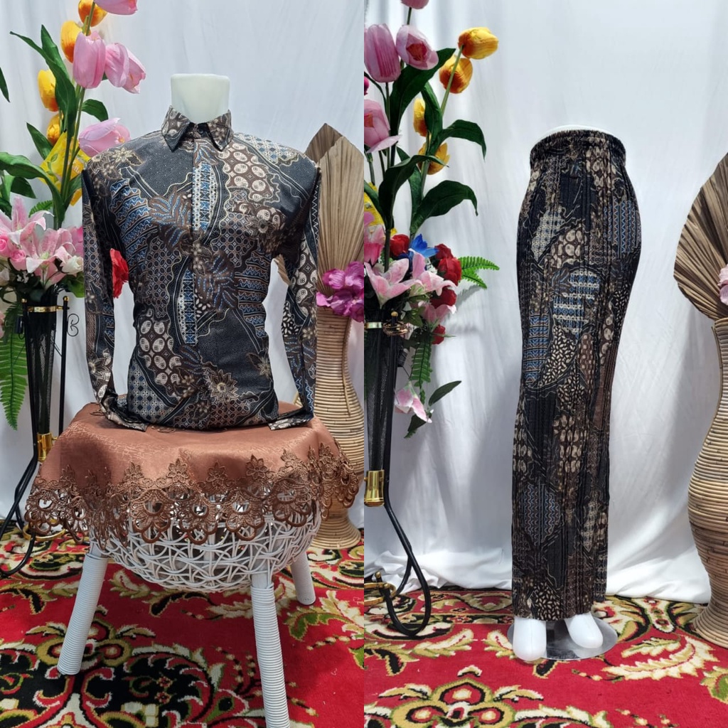 Gallery kebaya - Couple kemeja panjang mix rok plisket terbaru volume 2