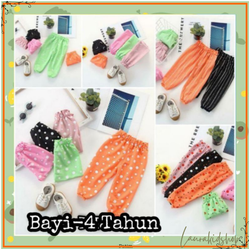 Celana Jogger Anak Perempuan Import Katun Bayi - 4 Tahun