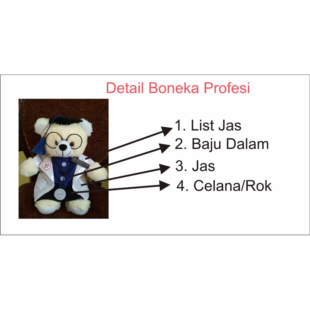 Boneka Wisuda Dokter Kecil Terlaris Boeka Wisuda Teddy Bear Dokter Tedy Beruang Kado Wisuda Dokter