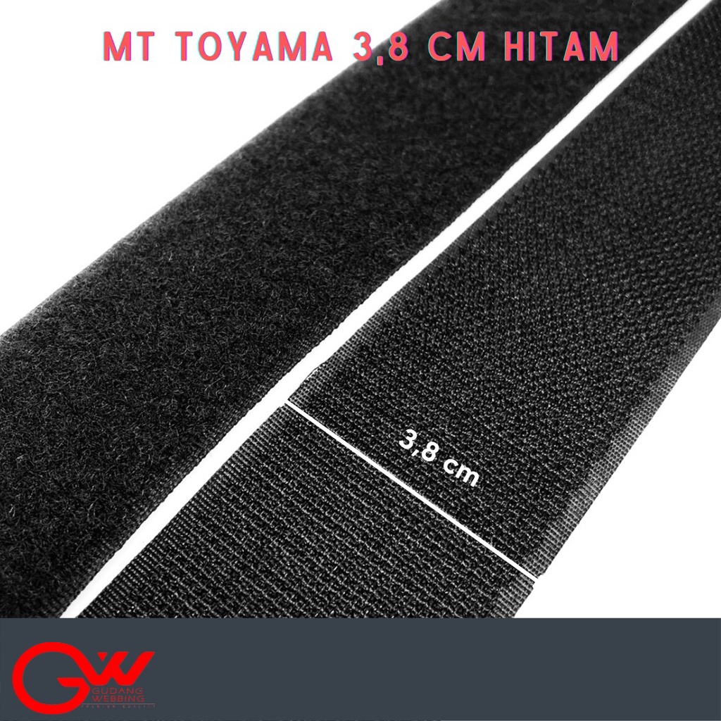 MAGIC TAPE / VELCRO / PREPET / MT TOYAMA 3,8 CM HITAM