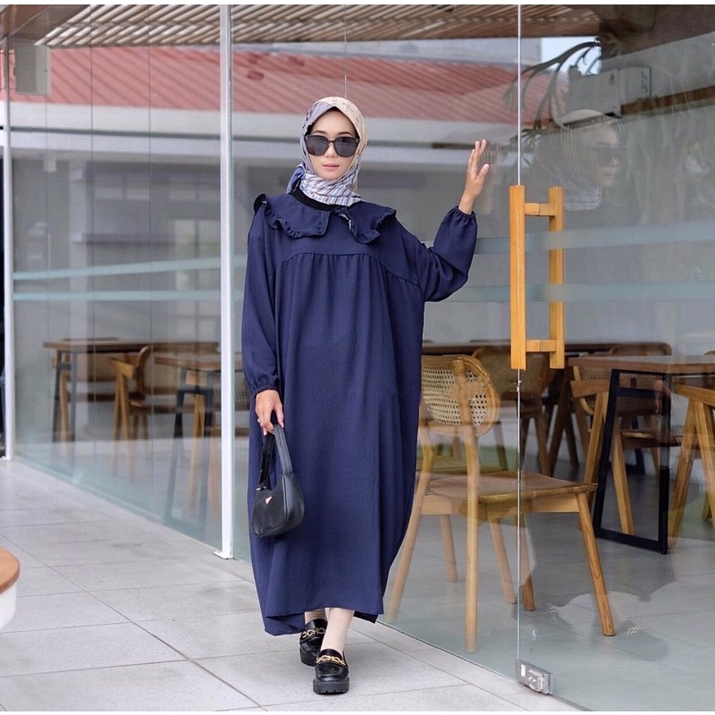 SHABIRA MIDI DRESS CRINKLE AIRFLOW BIG SIZE LD 120 PREMIUM QUALITY