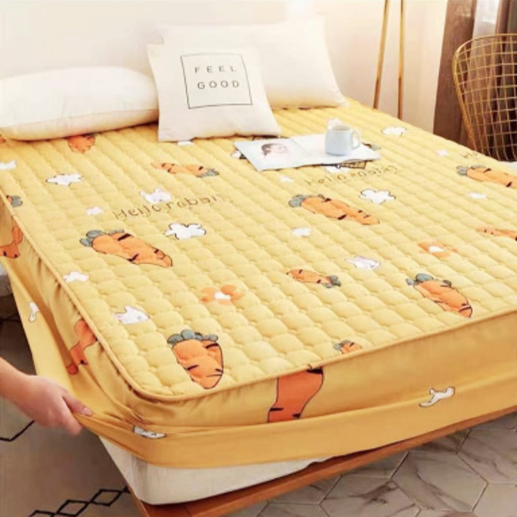 Sprei Waterproof Quilt Motif 180 x 200 Cm - Sprei Anti Air Bed Cover Lembut Nyaman Berkualitas-4