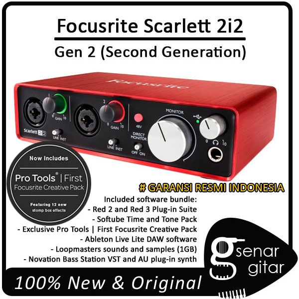 Focusrite Scarlett 2i2 - 2nd Second Generartion, USB Audio Interfaces