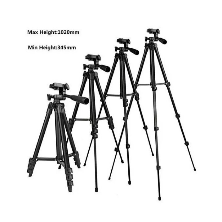 Tripod 3120 Black Tripod HP dan Kamera Universal 1M+ Free Holder U Kaki Stabilizer 1 Meter - Berkualitas