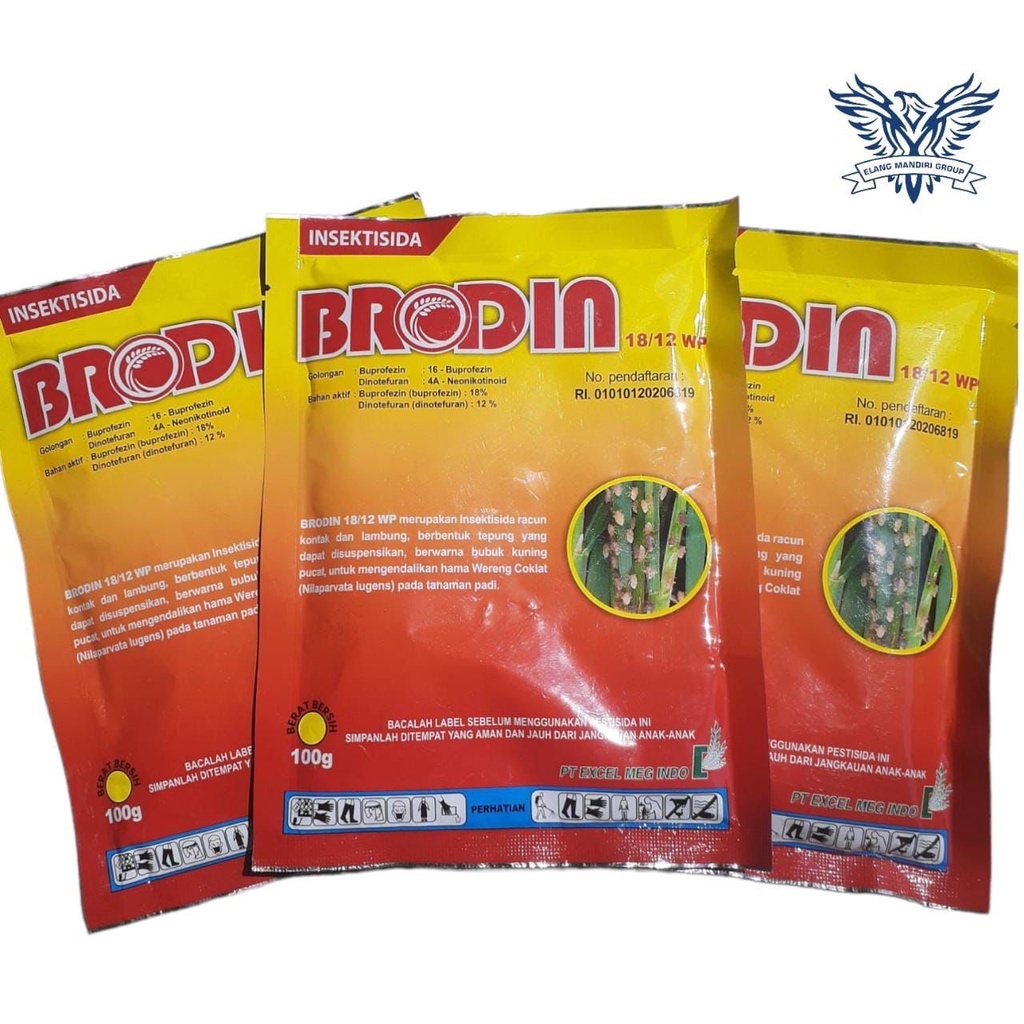 BRODIN 18/12 WP 100gr dosis tinggi 2 bahan aktif dinotefuron 12% + buprofezin 18% Applaud Bolsano 60/10 wp Inztan 400EC