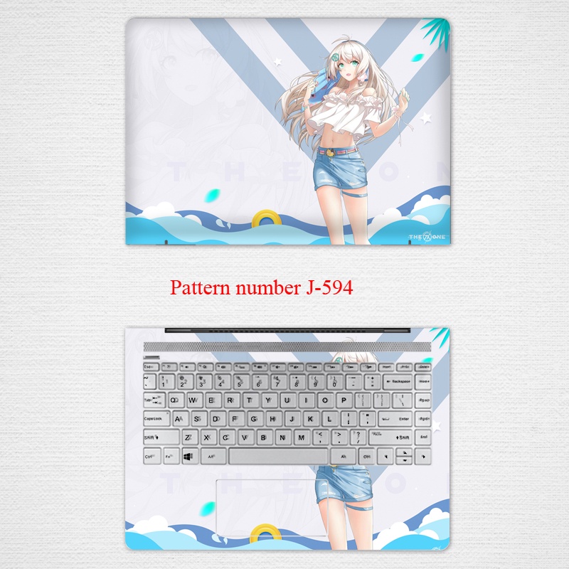 2pcs Stiker Pelindung Laptop UNIVERSAL Motif Kartun Bahan VINYL Ukuran 12 13 14 15.6 Inch