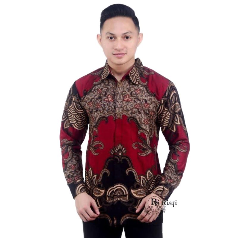 Kemeja batik pria lengan panjang premium | Baju batik lengan panjang