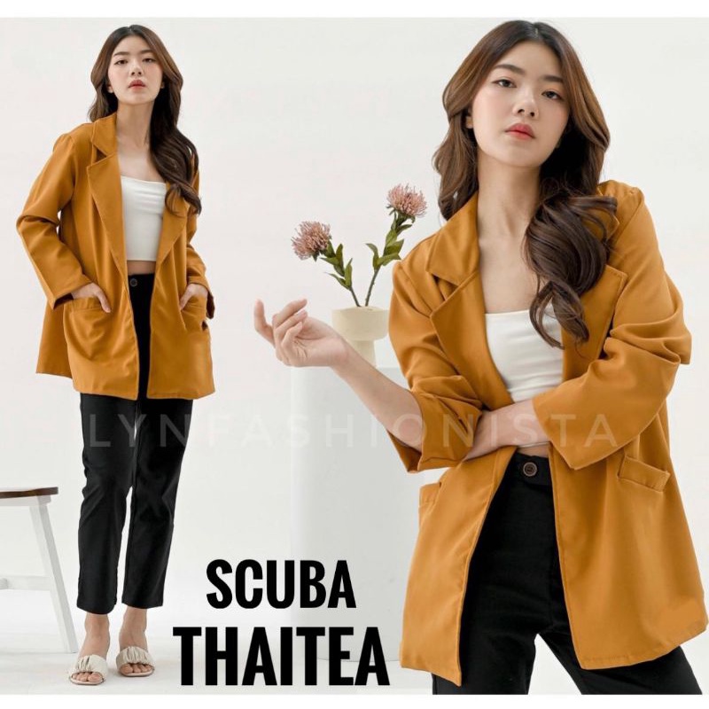 OUTER BLAZER WANITA SCUBA PREMIUM/KARDIGAN KERJA WANITA BASIC POLOS MURAH/ANDINE