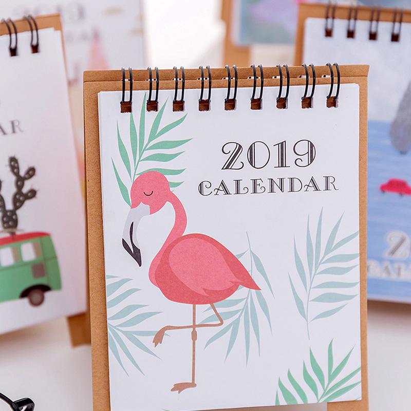 Kalender Duduk 2019 Motif Gambar Kawaii dengan Notebook Agenda/Jadwal Harian/Mingguan/Bulanan ...