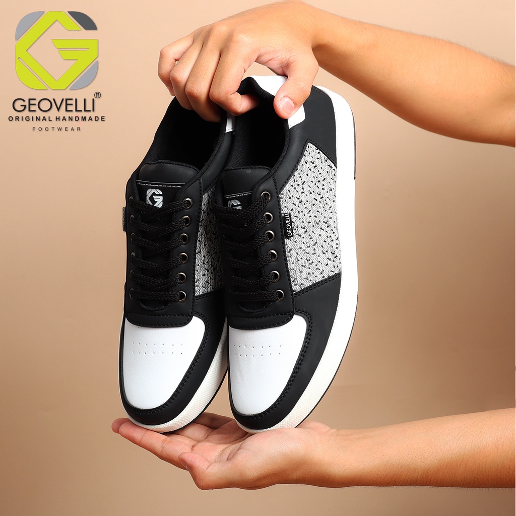 Geovelli 3150 Gertude Series | Sepatu Casual Sneakers Putih Pria Cowok Kets Distro Premium Original