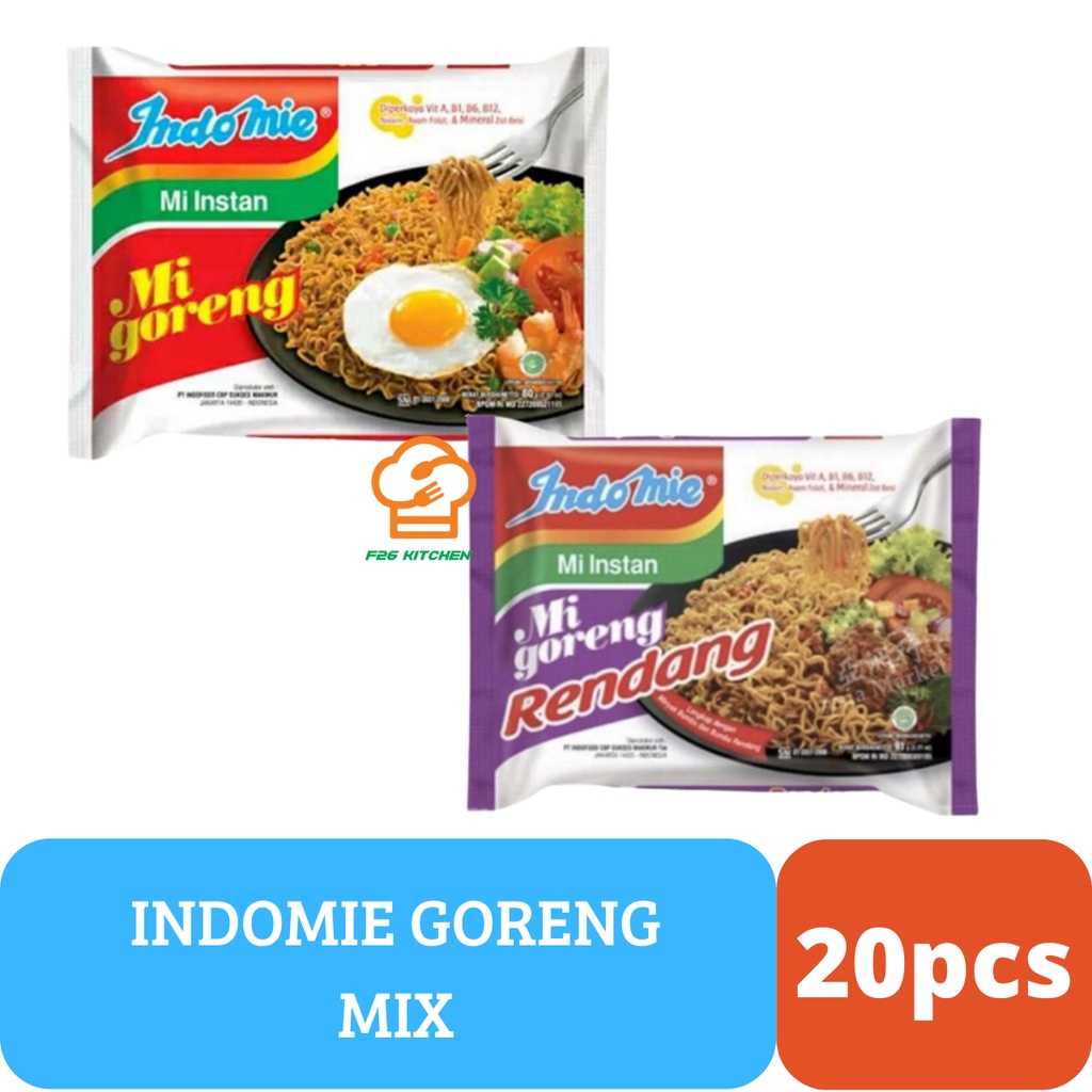 

INDOMIE MIX GORENG 2 RASA 20PCS/ IDNOMIE MIE INSTANT 2 RASA