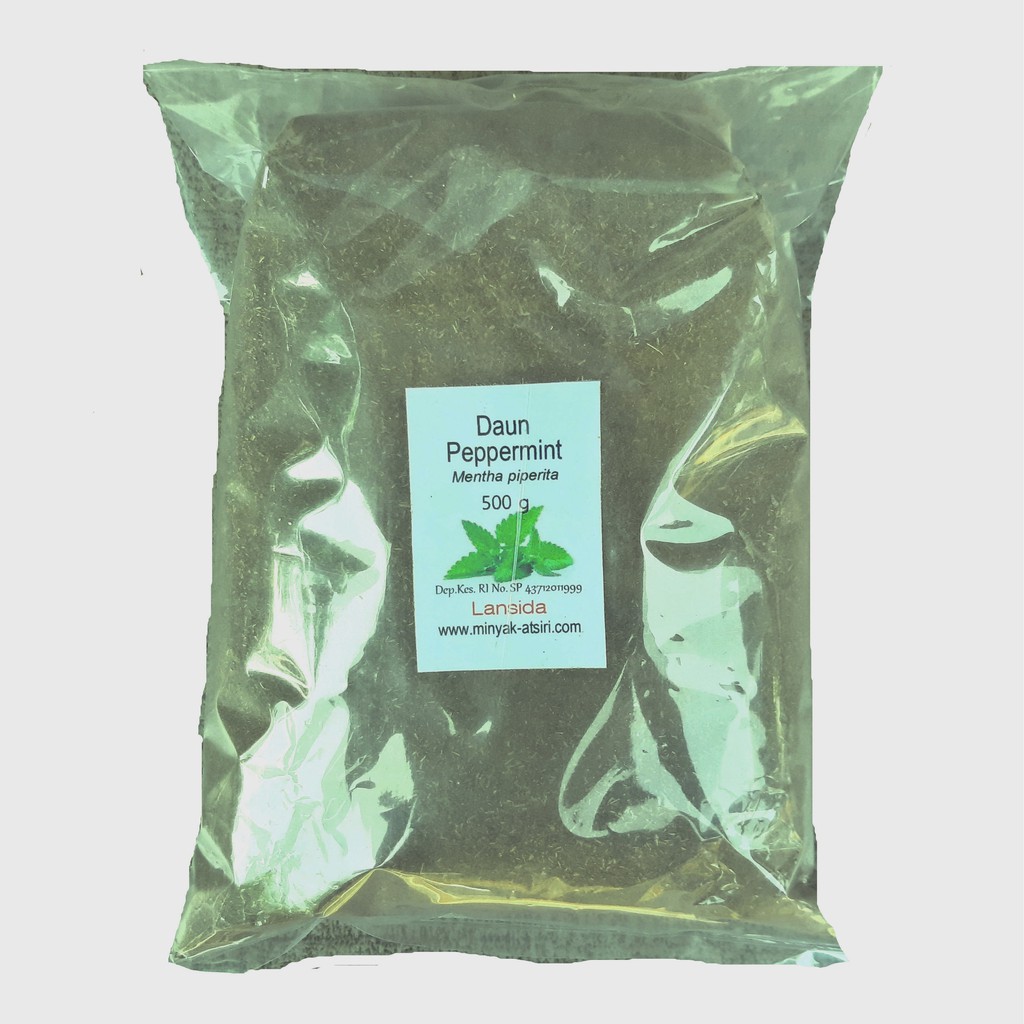 Bubuk Daun Peppermint 500 g Simplisia Serbuk Mint Kering Mentha piperita Powder