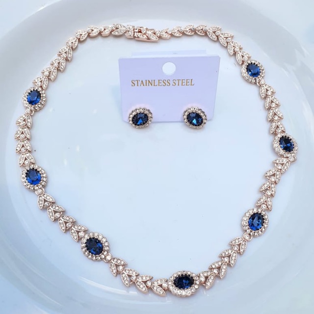 KALUNG SET ANTING IMPORT REPLIKA BERLIAN EROPA