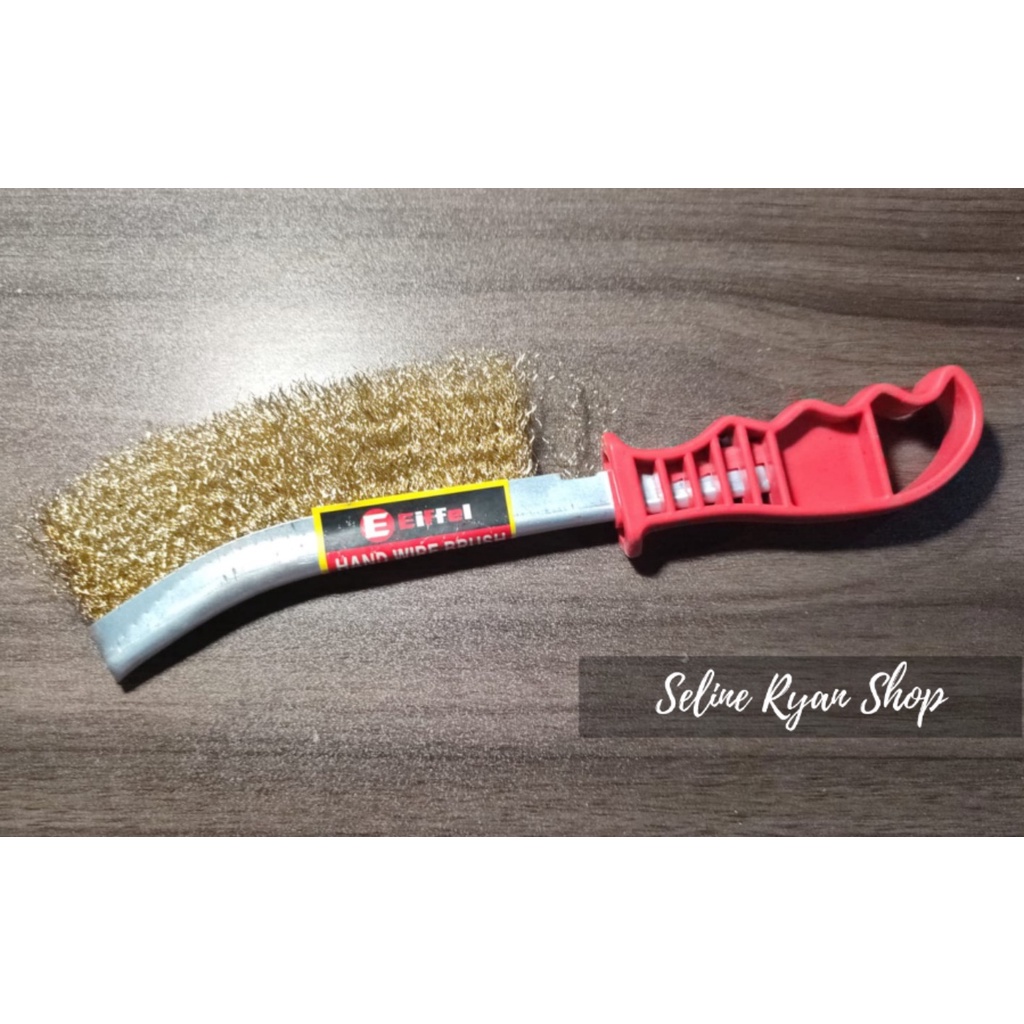 Sikat Kawat Baja Kuningan Keriting dg Pegangan PVC Model Golok/Gobang