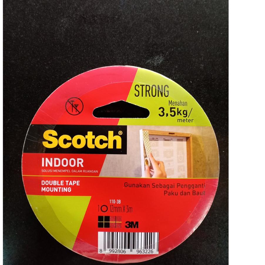 

New SCOTCH DOUBLE TAPE MOUNTING 12MMX3M 110-3B / DOUBLE TAPE BUSA / 3M