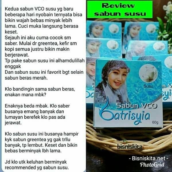 Sabun VCO Susu Batrisyia Herbal, Pembersih Wajah untuk Kulit Sensitif