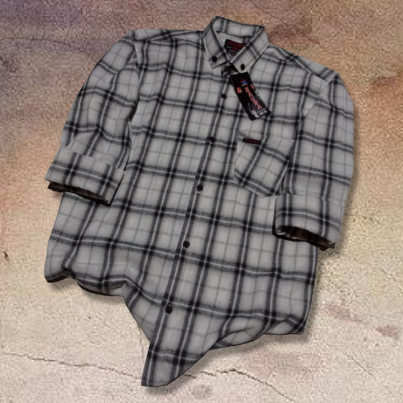 Kemeja Flanel Pria Lengan Panjang Slim Fit / Kemeja Kerja Kantor / Kemaja Garis Kotak Distro-Best 708
