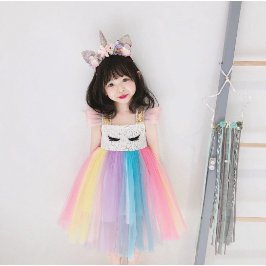 dress unicorn tutu rainbow baju anak kuda unicorn import UNICORN ALIS MATA dress ulang tahun