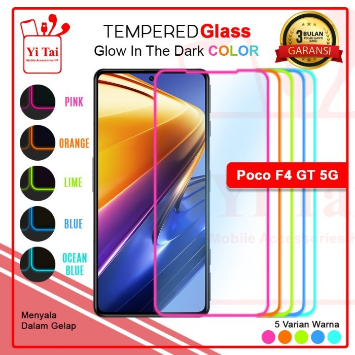 YI TAI - Glow In The Dark Tempered Glass Xiaomi Poco F2 Pro Pocophone M4 Pro 4G 5G