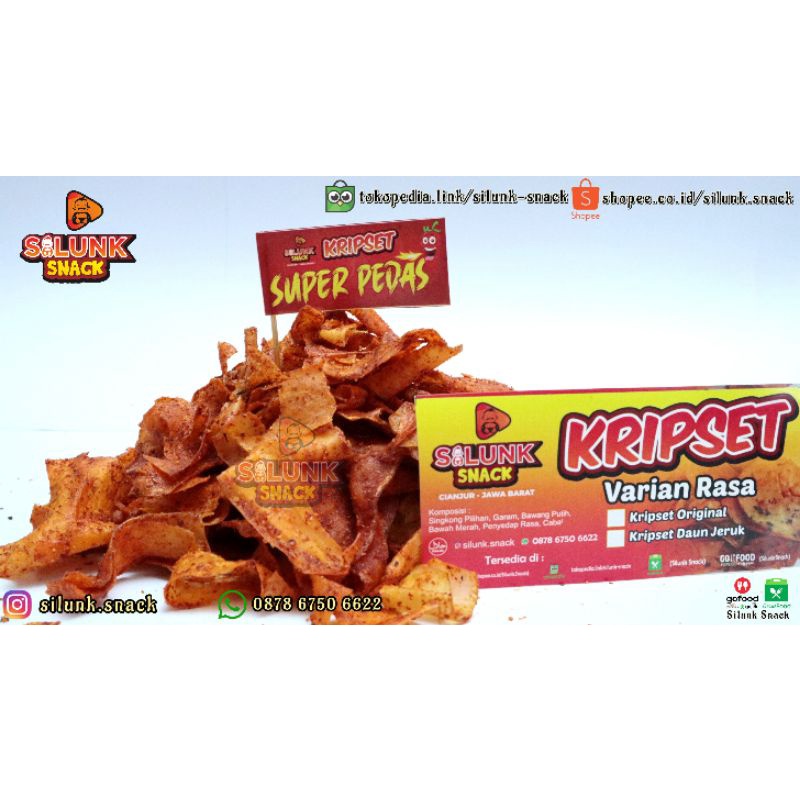 

TERMURAH ¼kg KRIPSET SUPER PEDAS / Pikset / Kripik singkong pedas. Silunk Snack