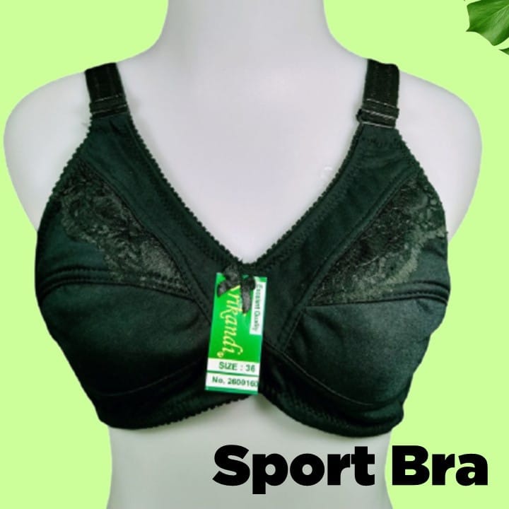 BH BRA SPORT POLOS WANITA TANPA KAWAT TANPA BUSA /BH REMAJA MOTIF / BH SRIKANDI HITAM KREAM CUP BESA