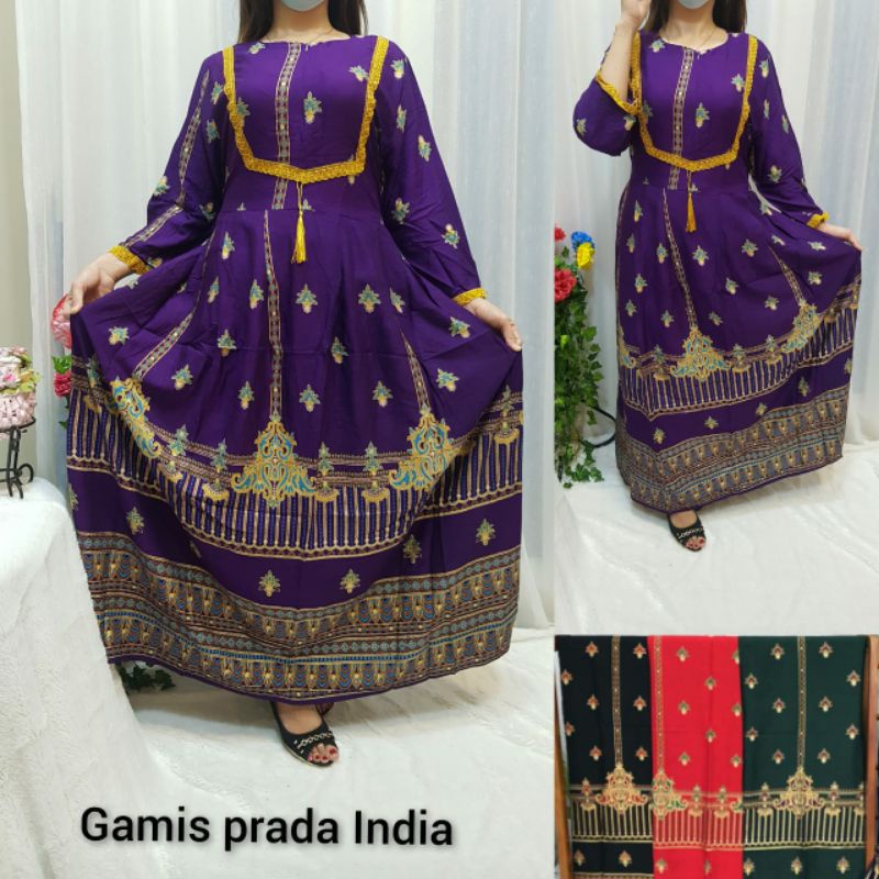 GAMIS INDIA/GAMIS PRADA PREMIUM / GAMIS INDIA TERBARU /GAMIS PRADA BUSUI/GAMIS PRADA CANTIK