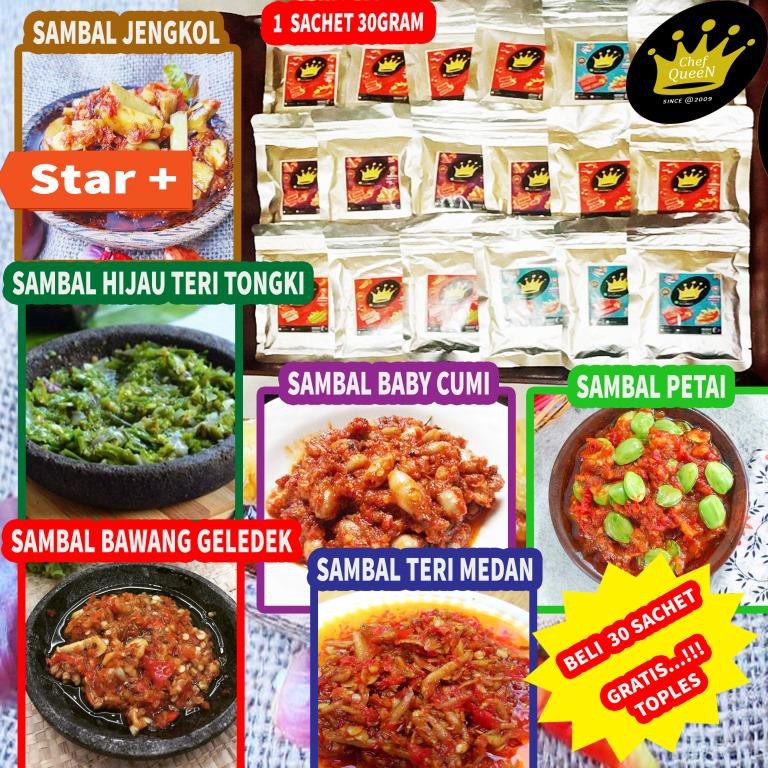 

SAMBAL SACHET Baby Cumi, Sambal Bawang, Sambel Hijo, Sambal Petai, Sambal Teri Medan, Sambel Jengkol