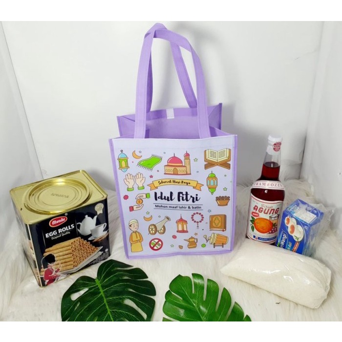 

SALE Ready Goodie Bag Bingkisan Lebaran Idul Fitri Wadah Sembako - 1.Ungu Pernik