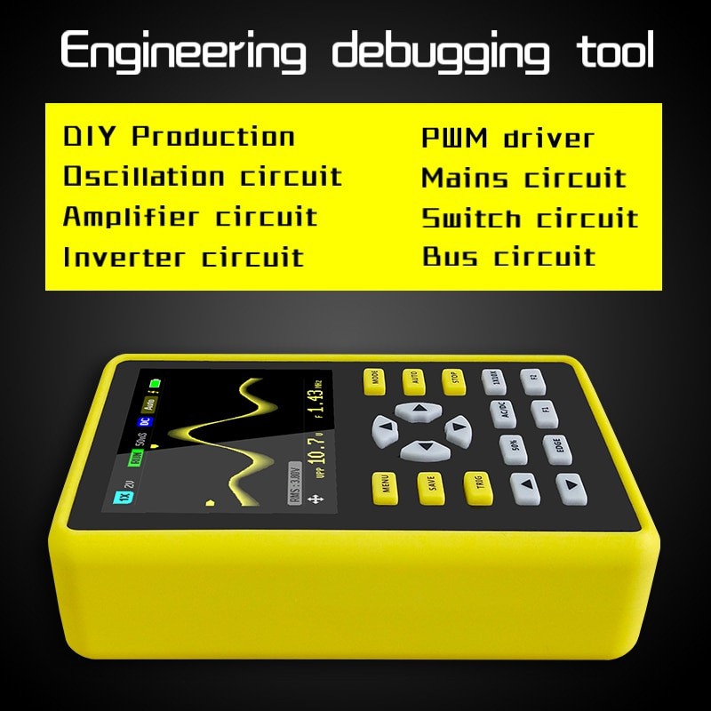 Digital Oscilloscope Handheld Portable 100MHz 500MS/s - 5012H - Yellow