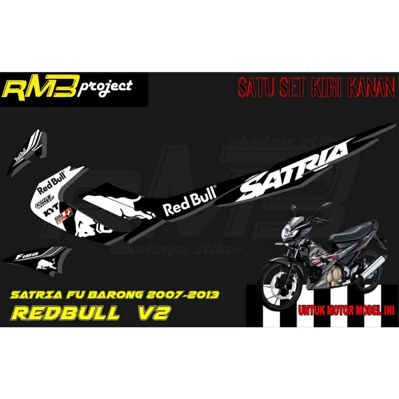 Stiker Striping Variasi Satria Fu Barong Redbull V2