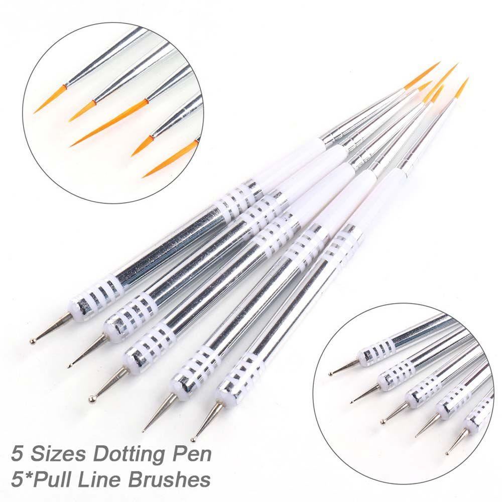 Mxbeauty Kuas Nail Art French Professional Gradient Pull Liner Brush Manicure Gel Brush Pena Terapi Cahaya