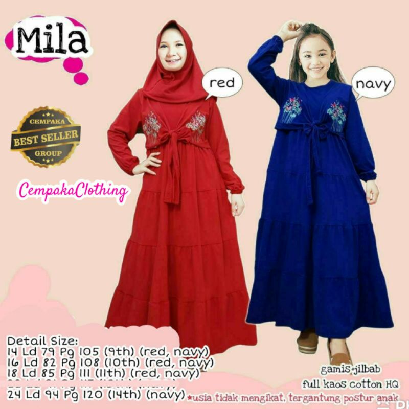 MILA BY CEMPAKA CLOTHING||KAOS+JILBAB KAOS COTTON