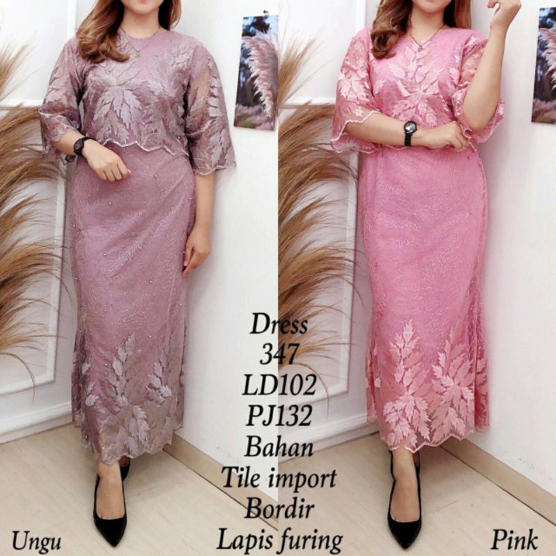Dress 347 Bahan tile import bordir