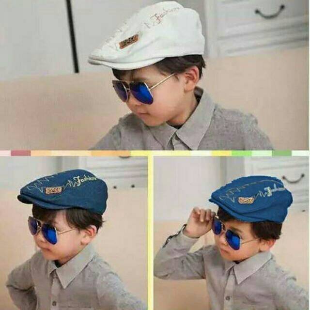 Falt Cap Jeans/Topi Cap Jeans/Topi Anak Import/Topi Anak Murah/Topi Anak Cute Topi Jeans