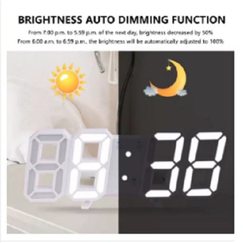 Taffware Jam Meja LED Digital Alarm Clock Temperatur Suhu - Jam Dinding LED 3D TRENDY