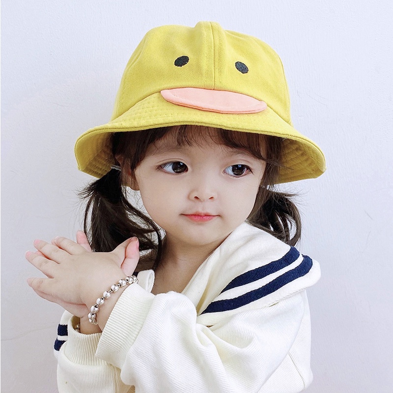 Topi Bayi Musim Semi dan Musim Gugur Bagian Tipis Musim Panas Warna Lucu Super Cute Anak-anak Topi Nelayan Versi Korea Anak Laki-laki dan Perempuan Topi Nelayan