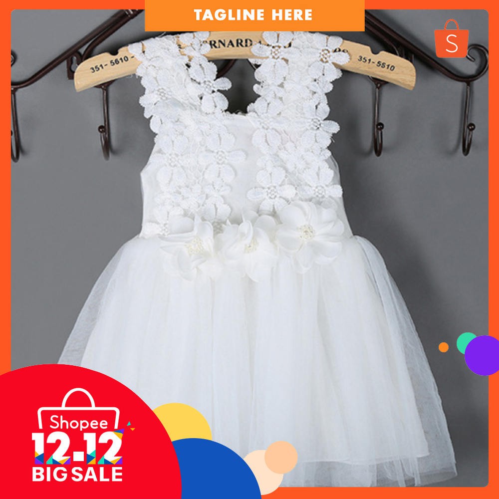 DRESS GAUN PESTA ANAK WEDDING PREWEDDING KELOPAK BUNGA IMPORT