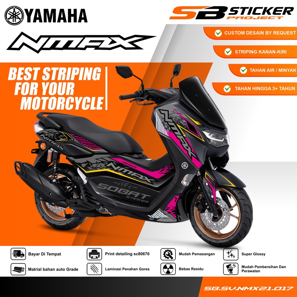 STRIPING NMAX NEW 2021 - STICKER STRIPING HOLOGRAM YAMAHA NMAX NEW 2021 RACING