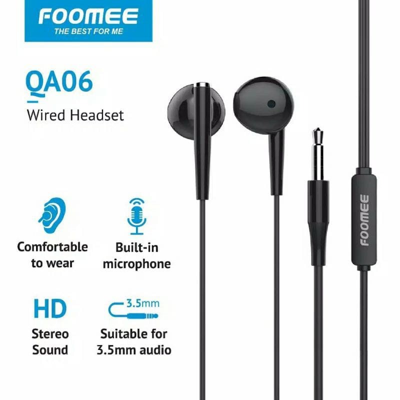 C_   Earphone Foomee QA06 Wired headset