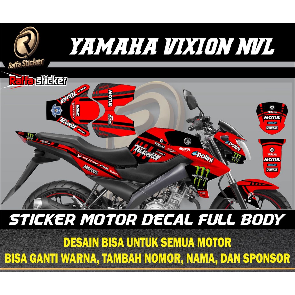 VIXION NVL Decal Sticker Thech Decal stiker Full Body VIXION NVL Monster BISA CUSTOM