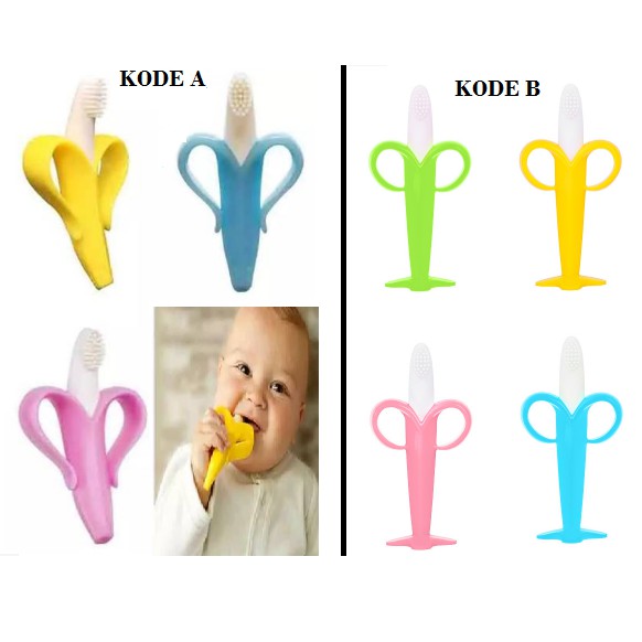 Teether Banana Silicone Sikat Gigi Pisang Gigitan Bayi