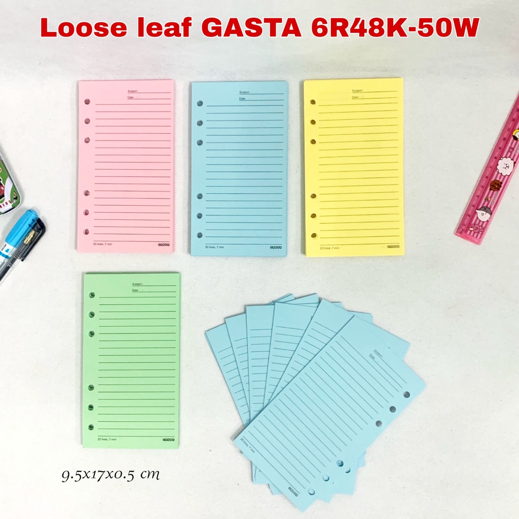

MJ2 Loose Leaf GASTA 6R48K-50W 70gr Warna / Kertas Binder / Loose Leaf