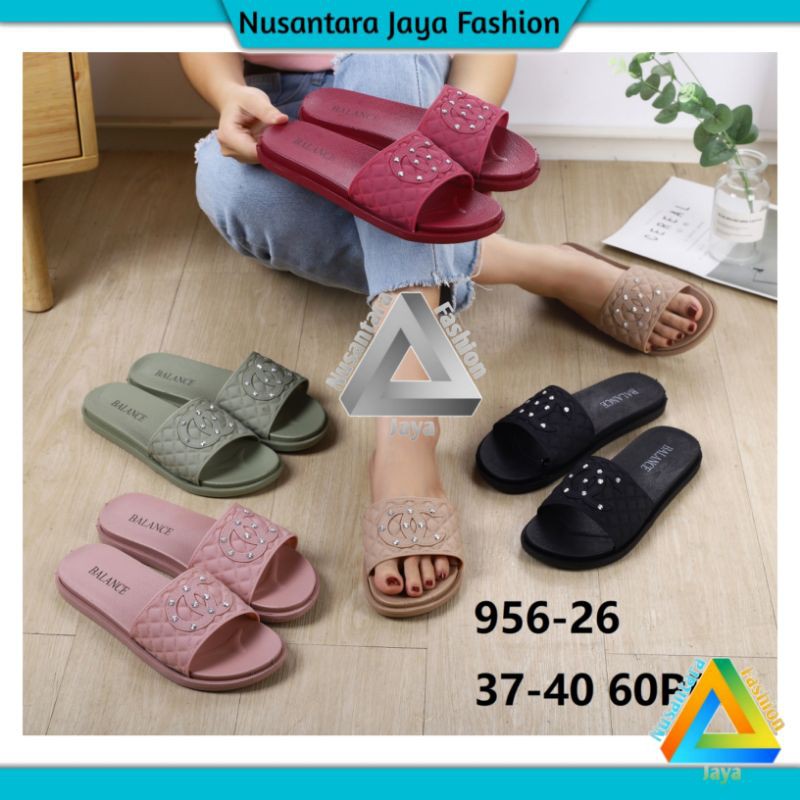 ANTI SLIP Sandal Wanita Karet Jelly Balance 956-26 / Sandal Wanita Import Terbaru