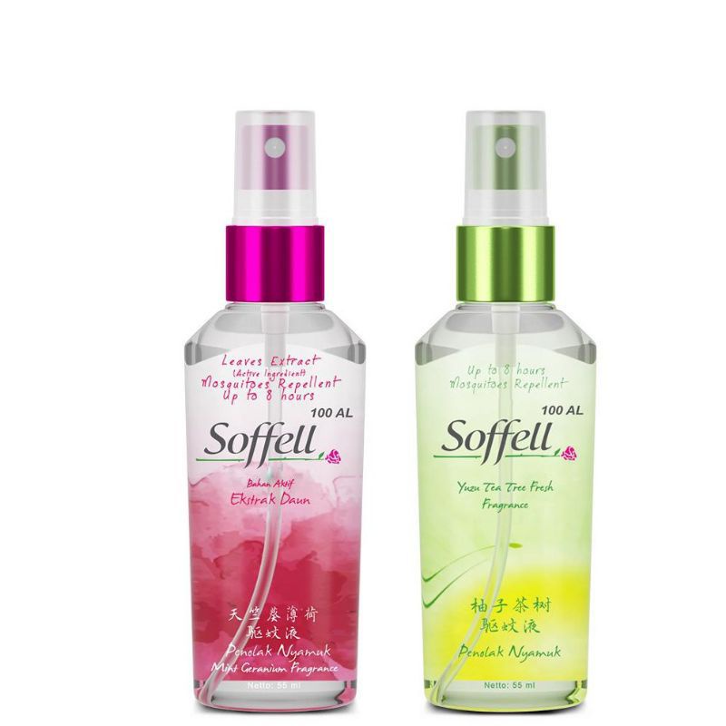 Soffell Spray 55 ml (Yuzu Tea , Mint Geranium) - Soffell Anti Nyamuk