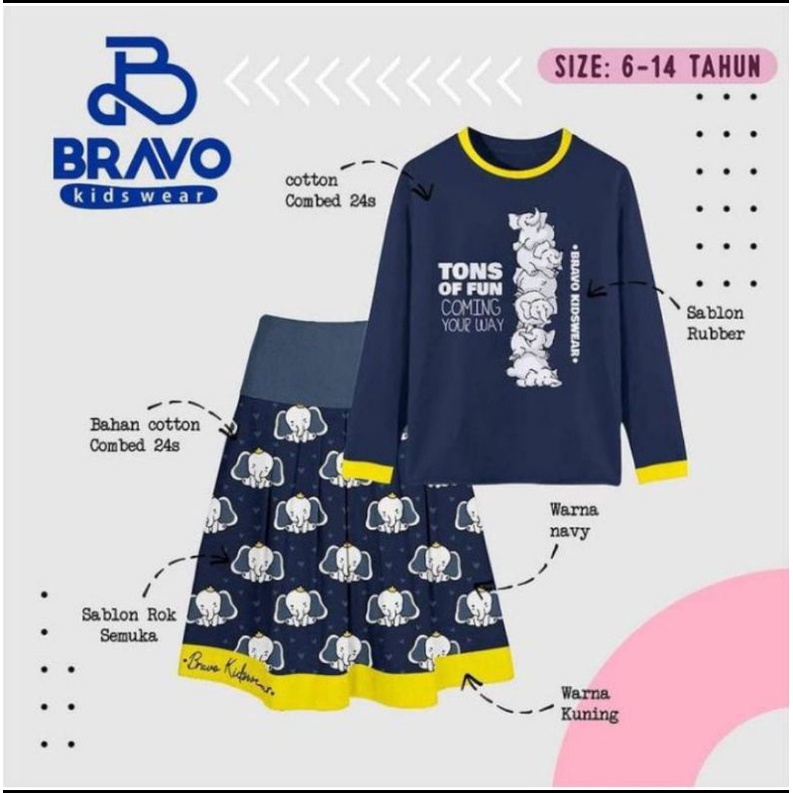 Setelan rok bravo kids wear